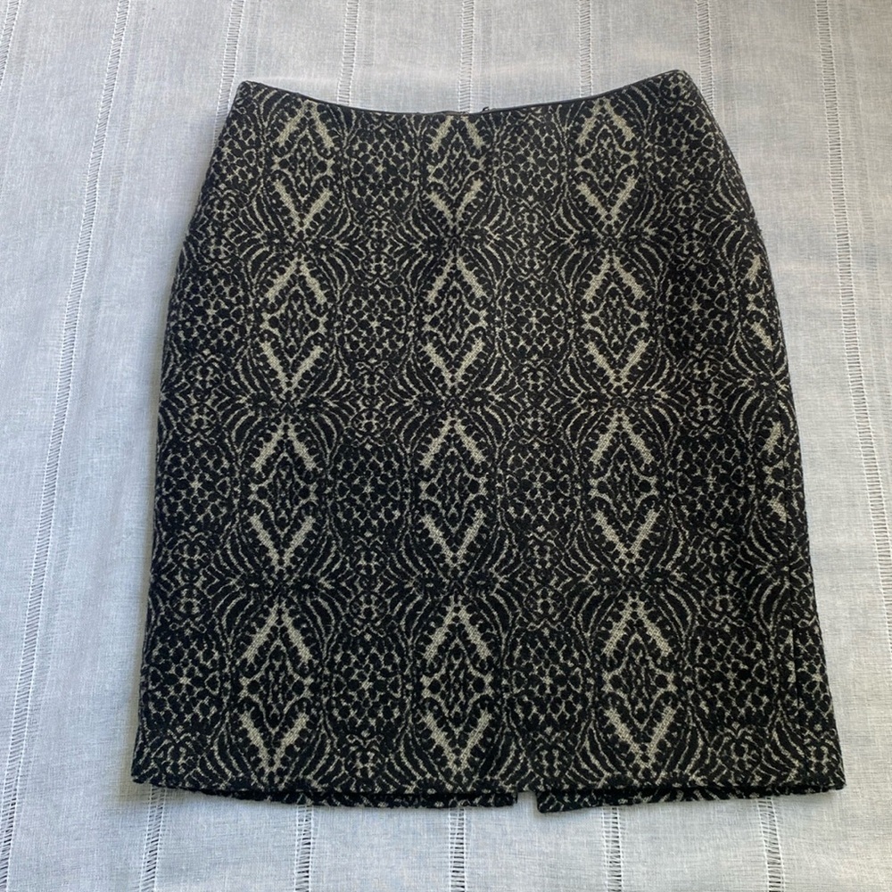 Talbots wool blend pastry print pencil skirt.